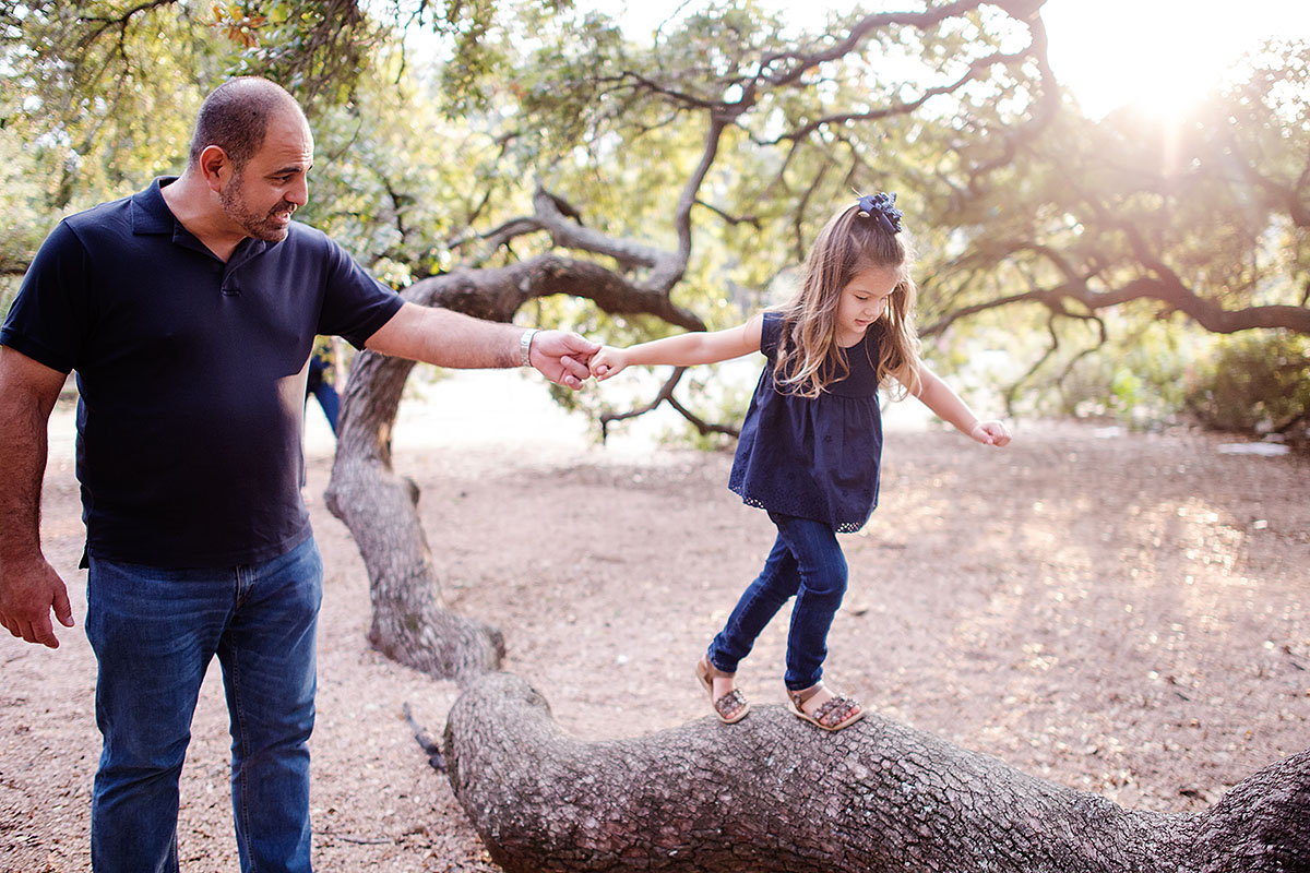 family photographed in spring texas